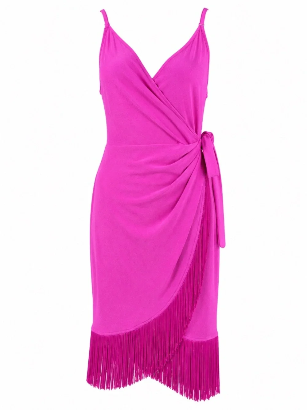 INC International Concepts Size SmallMagenta Fringe Wrap Dress - Picture 1 of 8